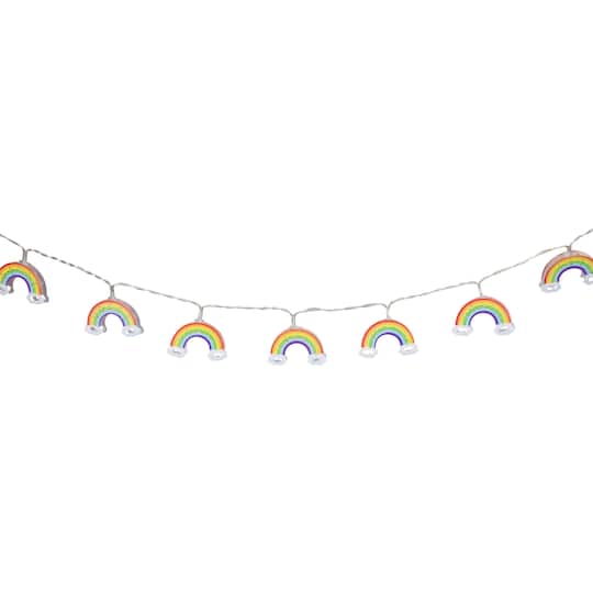 10ct. LED Warm White Rainbow Christmas String Lights with Clear Wire